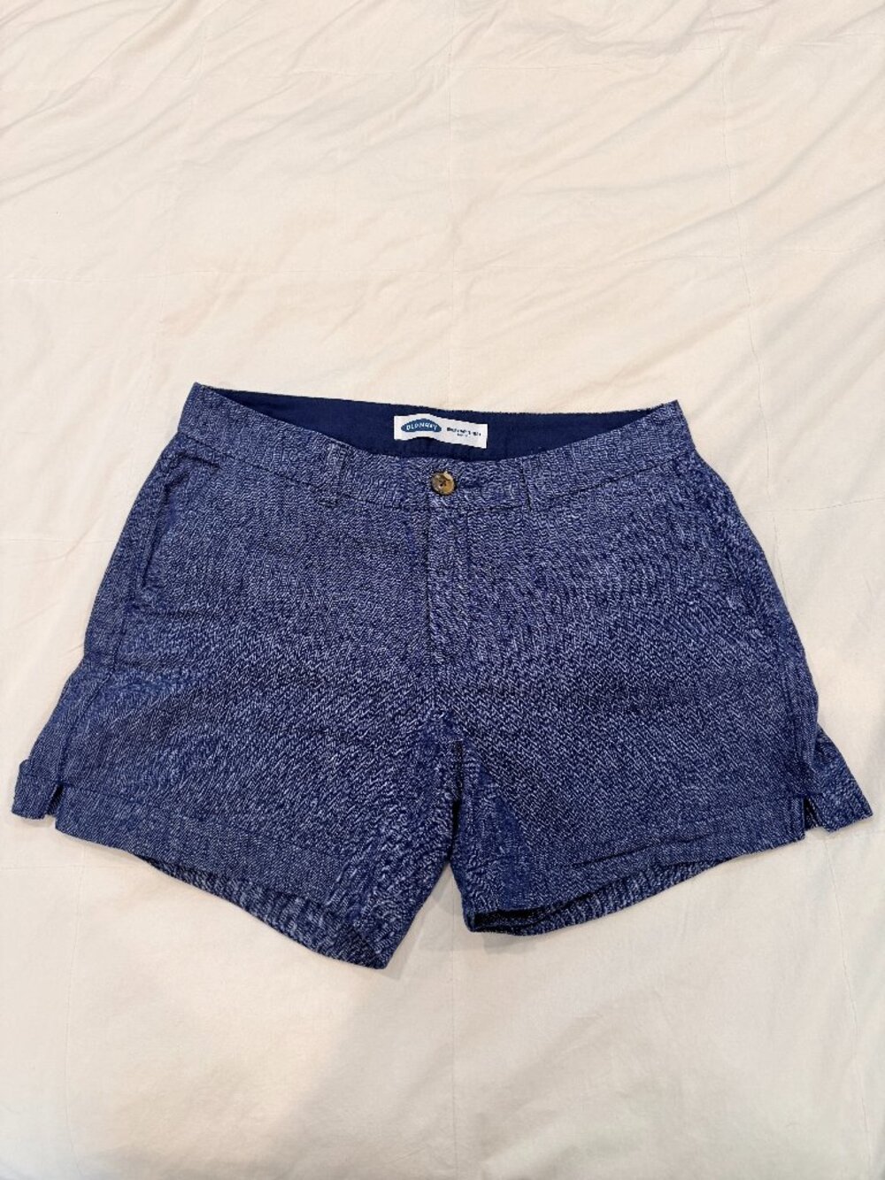 Old Navy Everyday Short Mid-Rise Blue Linen Cotton Blend Size 4